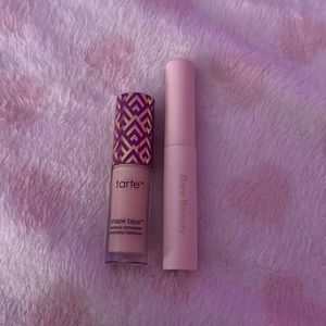Tarte shape tape concealer and rare beauty mascara